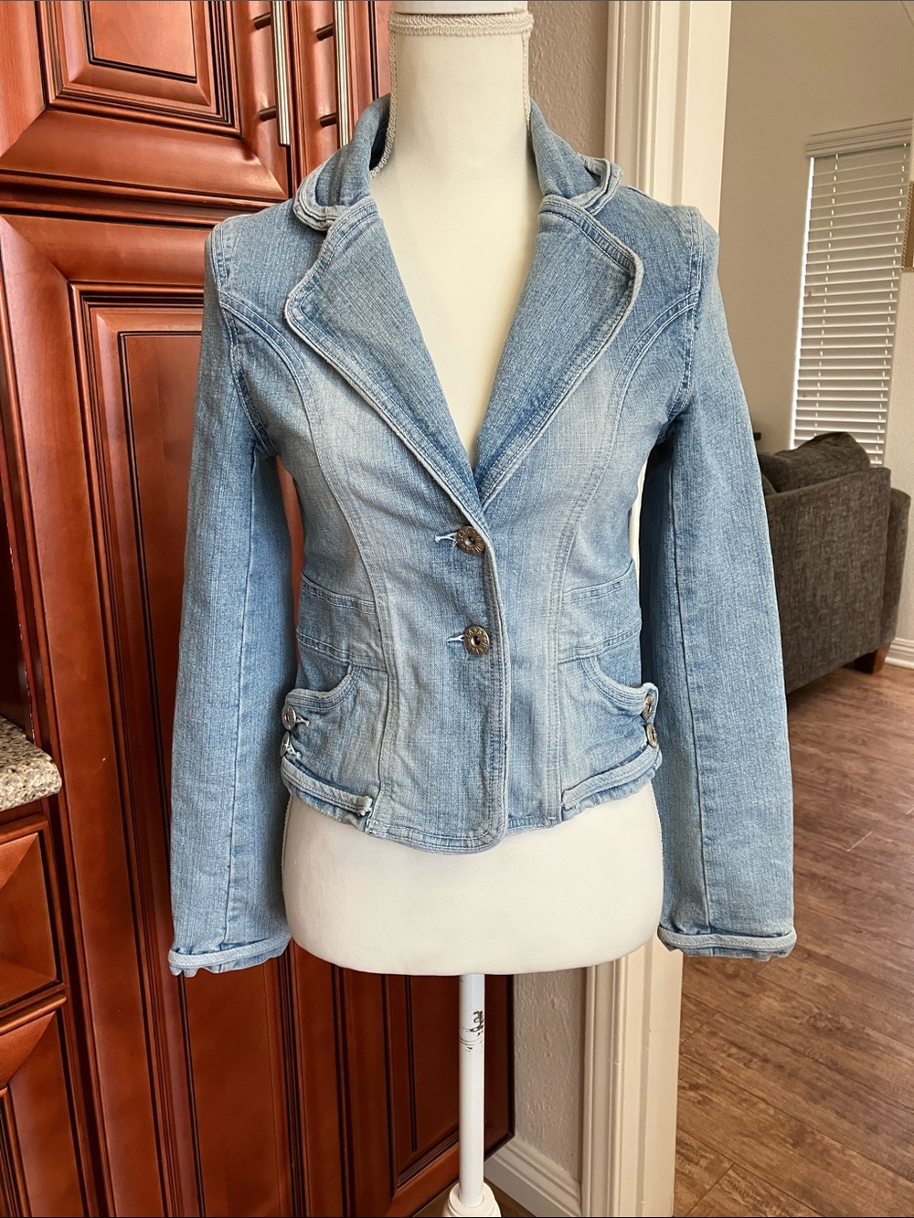 Y2k Vanilla Jeans Light Wash Denim Blazer Jacket - Women's Jean Jacket